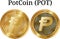 Set of physical golden coin PotCoin POT