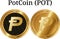 Set of physical golden coin PotCoin POT