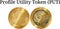 Set of physical golden coin Profile Utility Token (PUT)