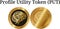 Set of physical golden coin Profile Utility Token PUT