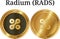 Set of physical golden coin Radium RADS