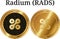 Set of physical golden coin Radium (RADS)