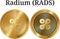 Set of physical golden coin Radium RADS