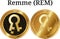 Set of physical golden coin Remme REM