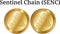 Set of physical golden coin Sentinel Chain SENC