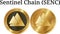 Set of physical golden coin Sentinel Chain SENC