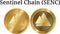 Set of physical golden coin Sentinel Chain SENC