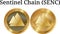 Set of physical golden coin Sentinel Chain SENC