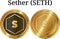 Set of physical golden coin Sether SETH