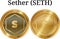 Set of physical golden coin Sether SETH