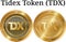 Set of physical golden coin Tidex Token TDX