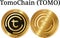 Set of physical golden coin TomoChain TOMO