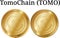 Set of physical golden coin TomoChain TOMO