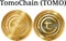 Set of physical golden coin TomoChain TOMO