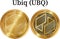 Set of physical golden coin Ubiq UBQ