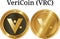 Set of physical golden coin VeriCoin VRC