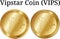 Set of physical golden coin Vipstar Coin VIPS