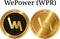 Set of physical golden coin WePower WPR