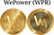 Set of physical golden coin WePower WPR