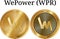 Set of physical golden coin WePower WPR