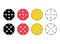 Set of Pickleball racket sport, indoor ball paddle icon, web flat symbol vector