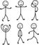 Set pictogram person, various poses, stick figures people