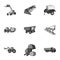 Set of pictures about agricultural machinery. Cars to robots to the ground.Agricultural Machinery icon in set collection