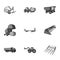 Set of pictures about agricultural machinery. Cars to robots to the ground.Agricultural Machinery icon in set collection