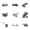 Set of pictures about agricultural machinery. Cars to robots to the ground.Agricultural Machinery icon in set collection