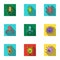 A set of pictures about bacteria and viruses. Germs that are harmful to humans. viruses and bacteria icon in set