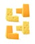 Set of Pieces Cheddar Swiss Cheese on Background
