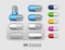 Set of pill drug on transparent background