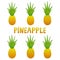 A set of pineapples. Doodle. Colorful vector illustration