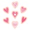 Set of pink heart cookies