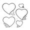 A set of pink hearts templates