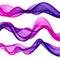 Set of pink magenta waves on white background, design element