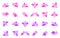 Set pink purple bird cartoon action movement symbol icon for idea web game design