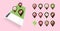 Set of Pins for Marking Places to Eat or Drink. Restaurant, Vegan, Sushi, Cafe, Bar, Pub, Tearoom, Bakery, Sweet Shop, Market Plac