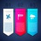 Set Pinwheel, Cone windsock wind vane and Cloud with rain and lightning. Business infographic template. Vector