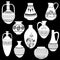 Set of pitchers. Decoration pattern