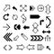 Set of pixel arrow symbol