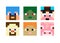 Set of pixel avatars. Heroes game concept. Avatars concept of game characters. Vector illustration