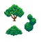 Set of pixel bushes, pixel art vector illustration