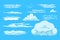 Set of pixel clouds in different size and shape