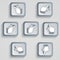 Set of pixel icons with shades of gray