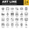 Set of pixel perfect outline multimedia icons