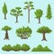 A set of pixel trees for games