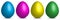 Set of plain colored easter eggs