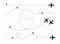 Set of planes path with location pins vector illustration. Heart dashed line trace and plane routes