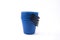 Set of plastic blue buckets on a white background for various applications